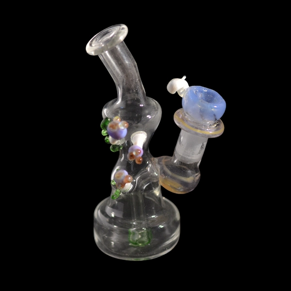 Bang straight in glass cosmos mushroom - Satyr Glass