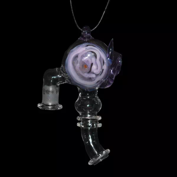 Bang straight in glass pendentif pink  - Satyr Glass