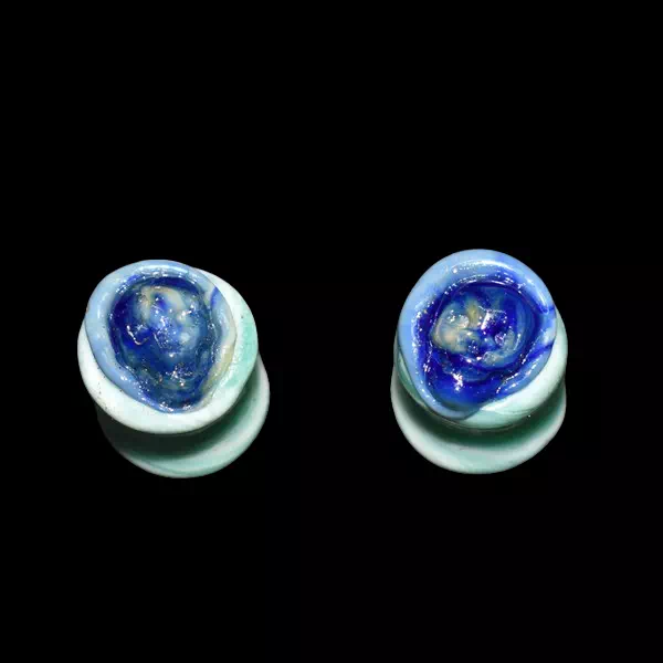 Écarteur en verre Crâne bleu 