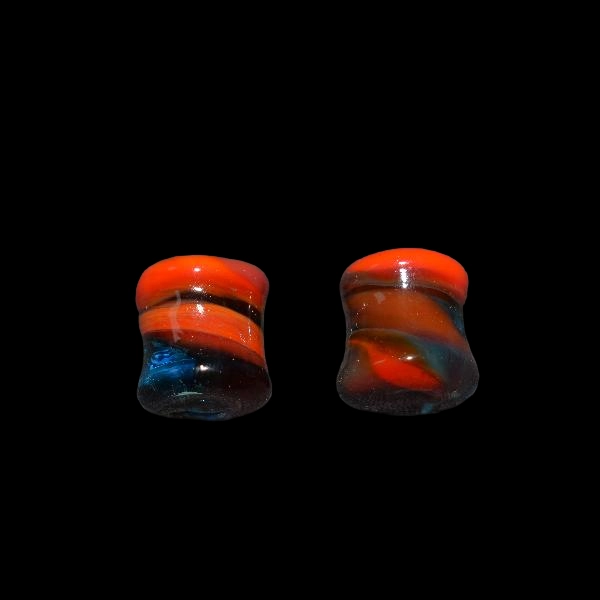 Écarteur en verre rouge bleuté