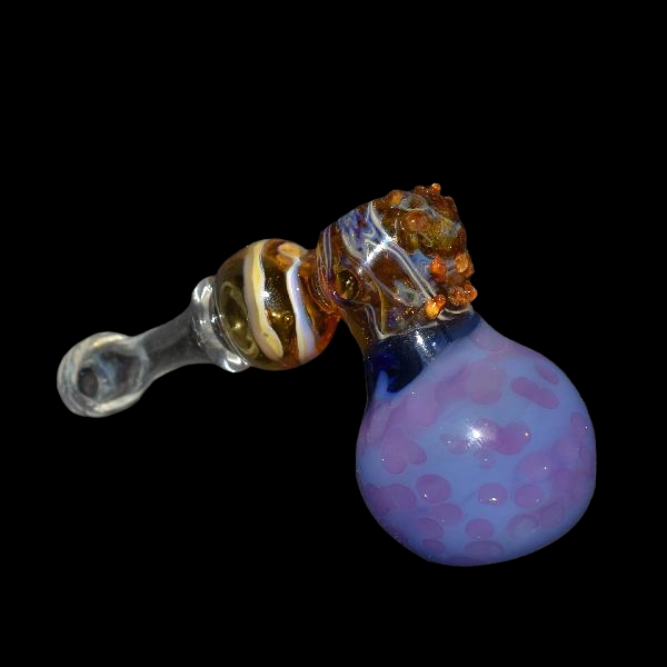 Glass bubbler purple egg - Satyr Glass