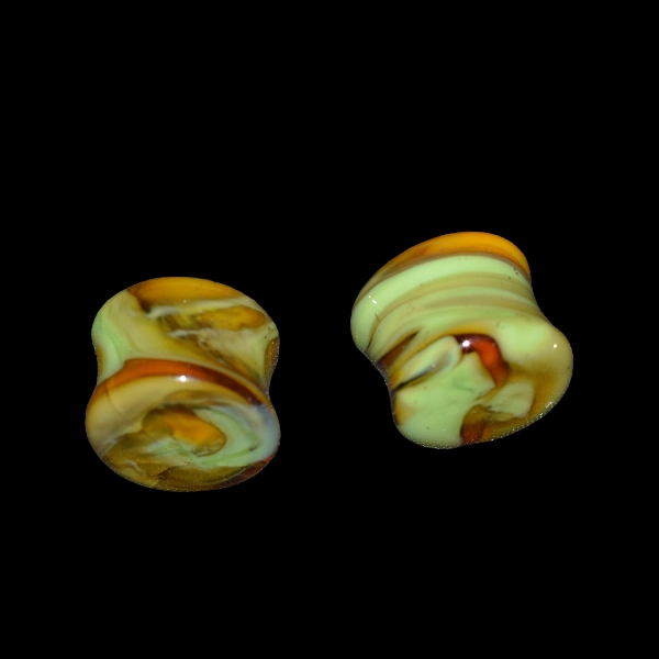 Écarteur en verre vert jaune gaia