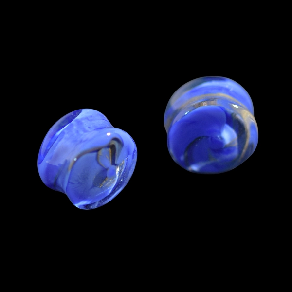 Écarteur en verre bleu lac