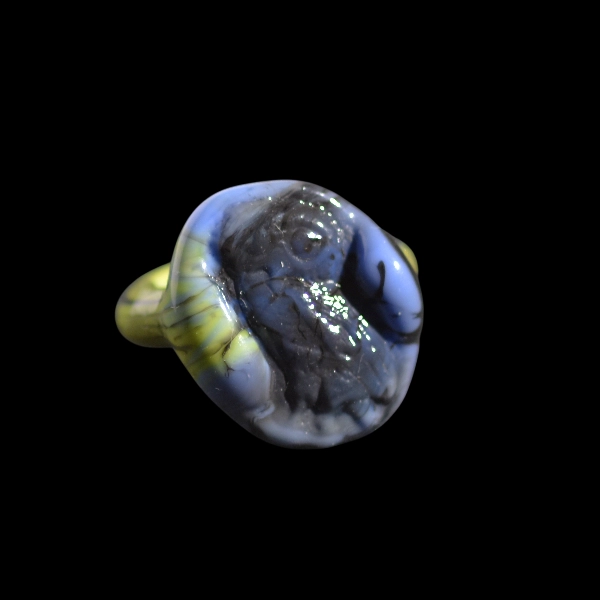 bague Murano blown glass chouette grec