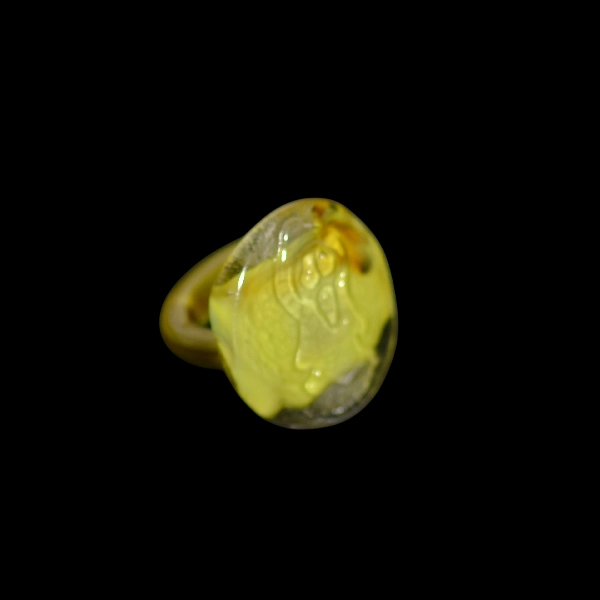 bague Murano blown glass scream vert