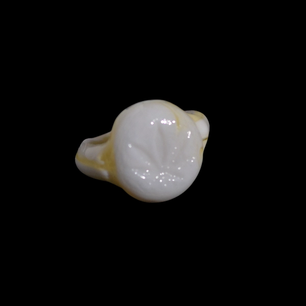 bague Murano blown glass blanche 420