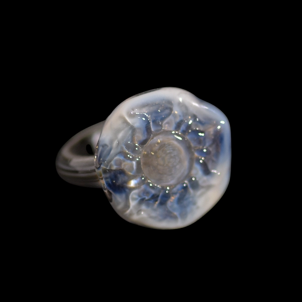 bague Murano blown glass Sun bleu Celeste