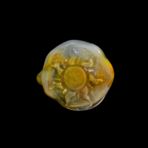 bague Murano blown glass sun éclat jaune