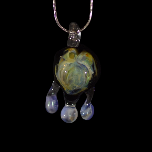 Glass pendant - coeur goutte